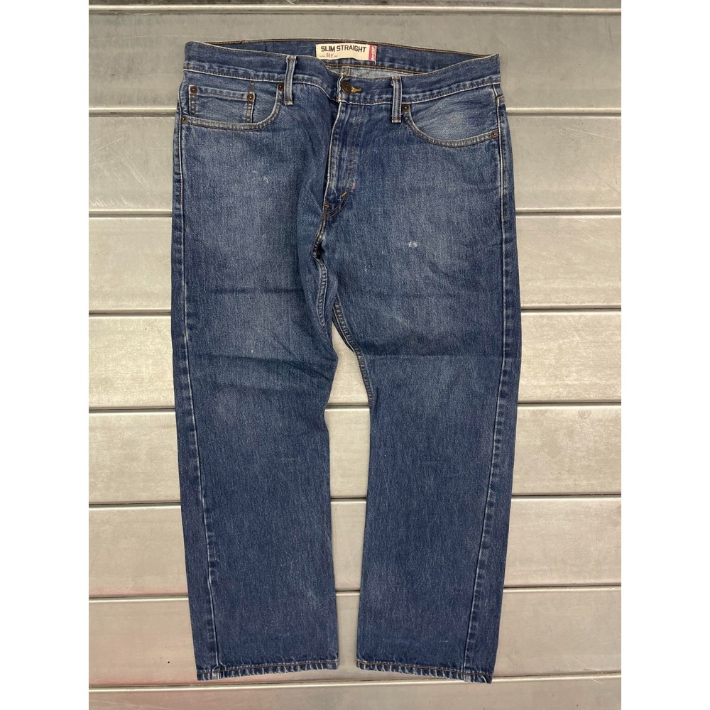 Levis 514 Jeans Mens 36X30 Blue Medium Wash Denim Slim Straight 100%‎ Cotton
